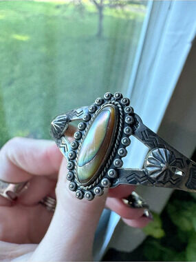 Sterling Silver Opal-Style Bracelet